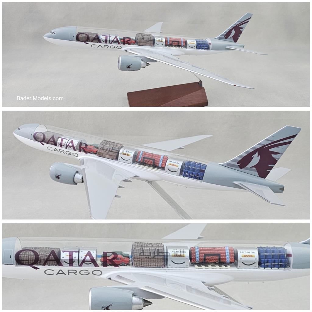 Qatar Cargo - B777-200F - (1:144) - 180° Clear Top